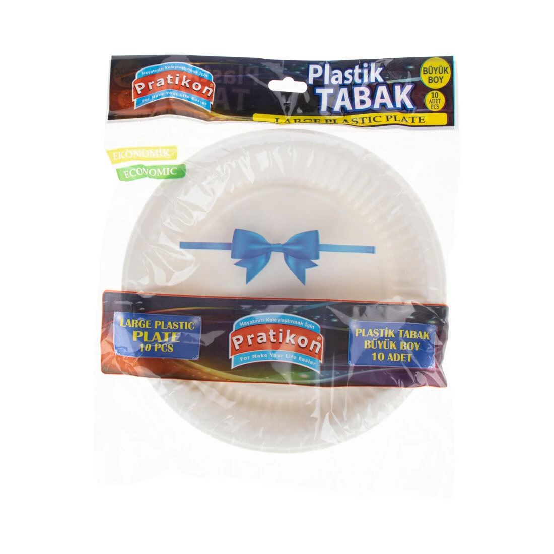 PRATİKON PLASTİK TABAK BÜYÜK 10LU *50