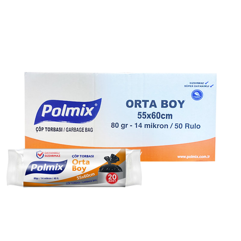 POLMİX ORTA ÇÖP POŞET *50
