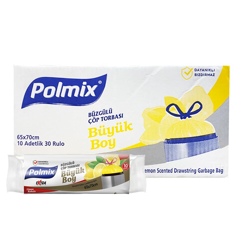 POLMİX BÜZGÜLÜ ÇÖP POŞET BÜYÜK *30
