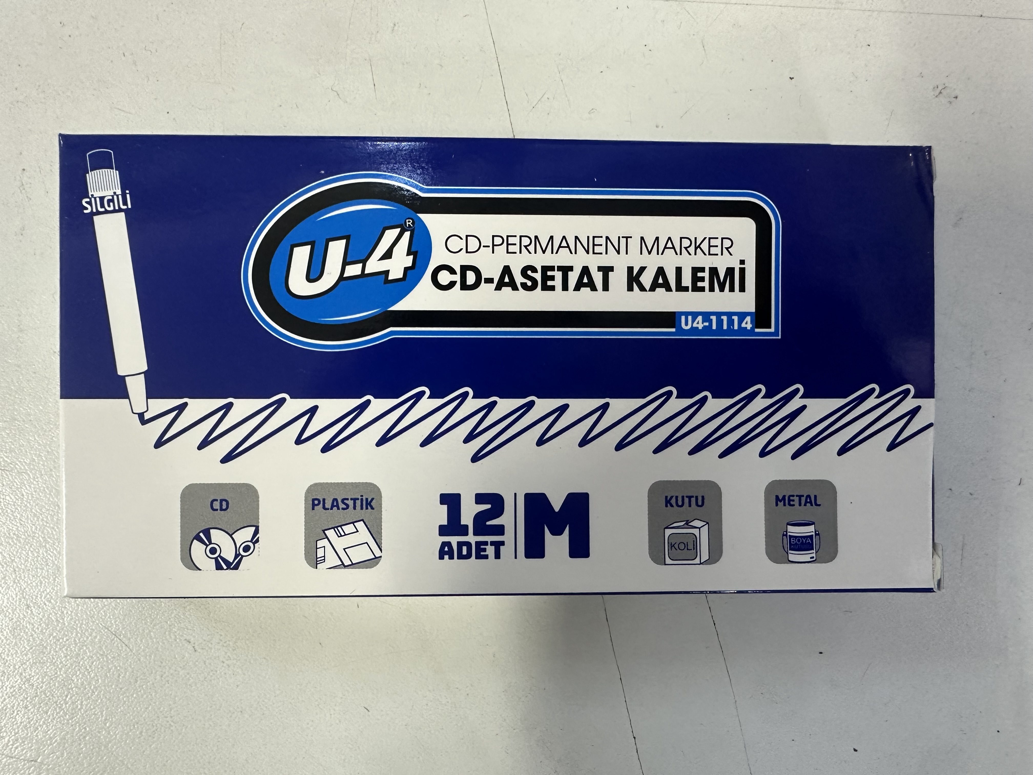 U-4 ASETAT KALEMİ M MAVİ *12