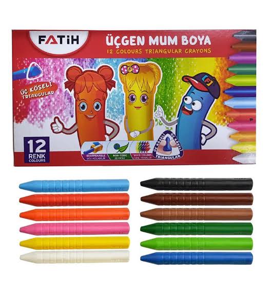 FATİH ÜÇGEN MUM BOYA 12 RENK