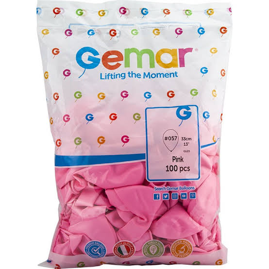 GEMAR METALİK PEMBE BALON *100