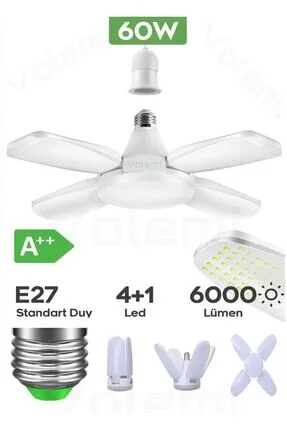 VOLEMİ 60W 4 KANAT PERVANE LED AMPUL