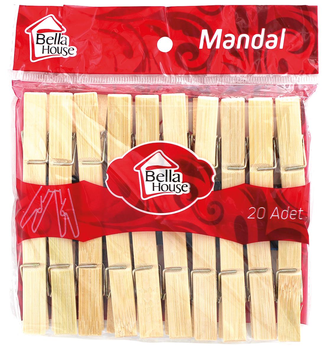 BELLA HOUSE AHŞAP MANDAL 20Lİ