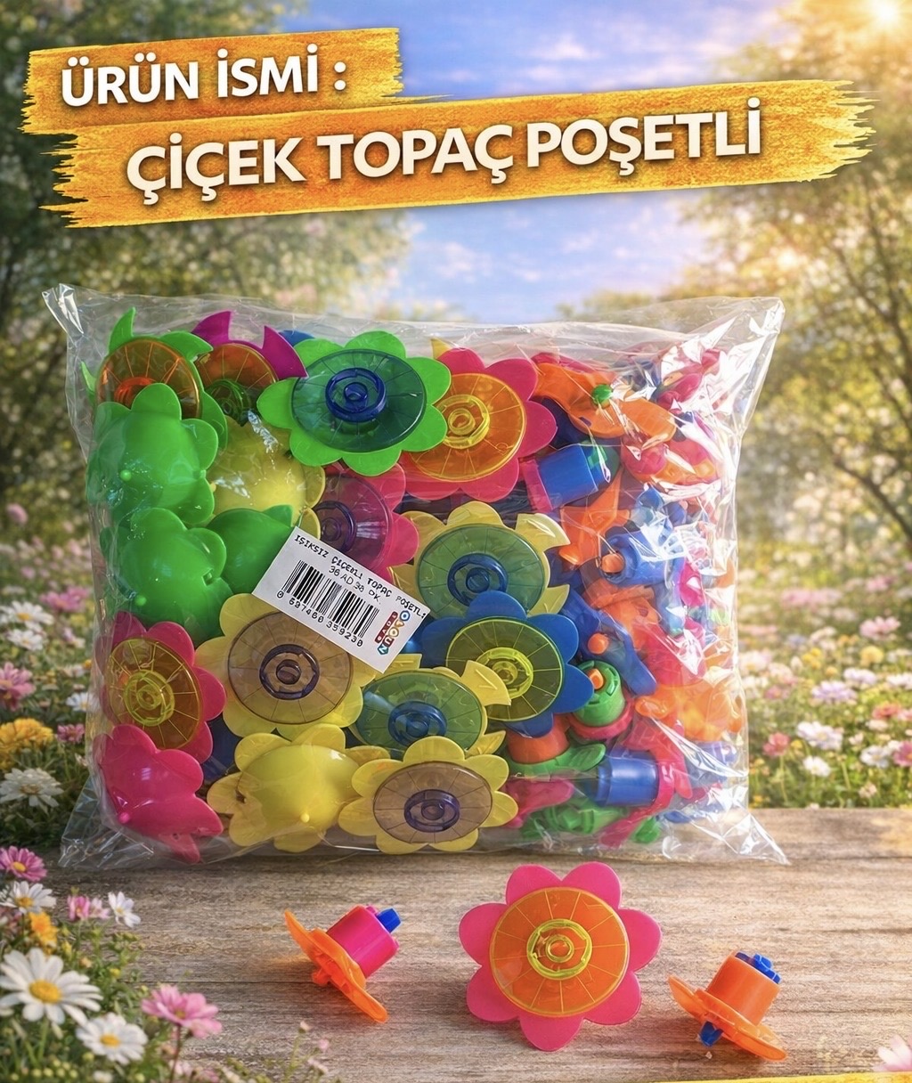 ÇİÇEKLİ TOPAÇ POŞET *40