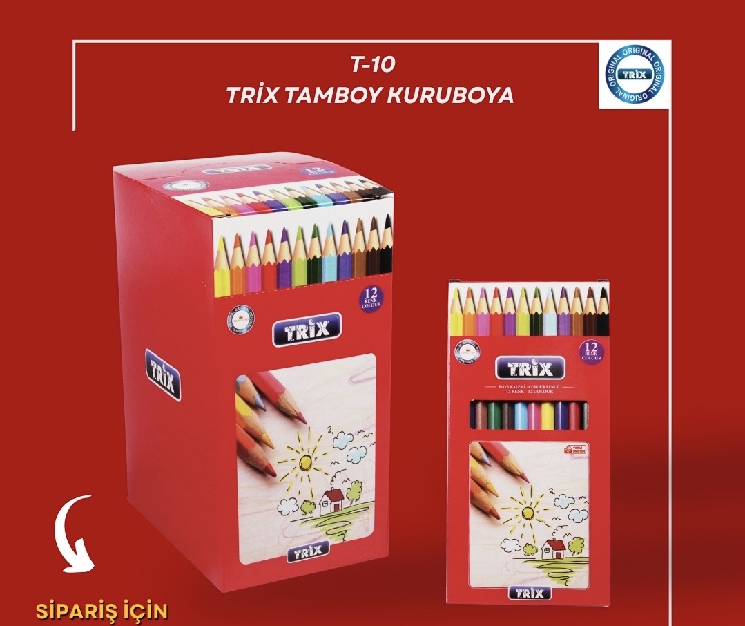 TRİX KURU BOYA TAM BOY 12 RENK *12