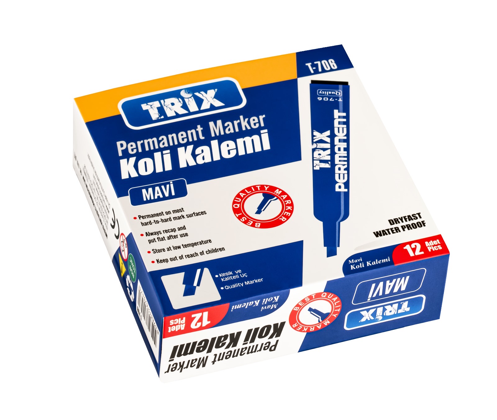 TRİX MARKER KALEM MAVİ *12